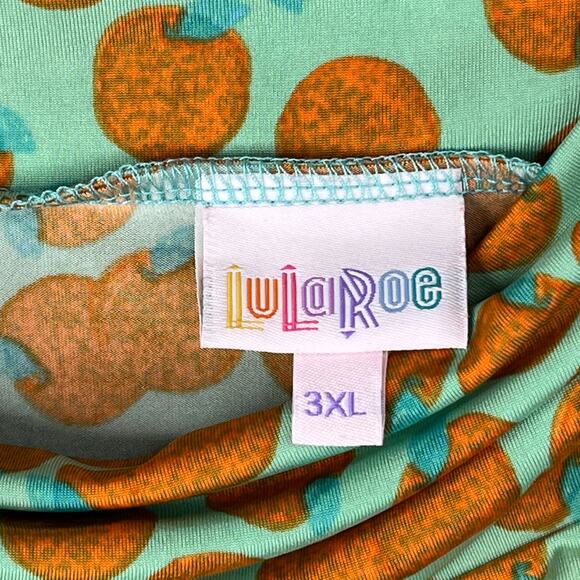 LulaRoe Azsure A-line Midi Skirt Stretchy Florida Oranges Fun Pattern Midi 3X - Picture 3 of 4
